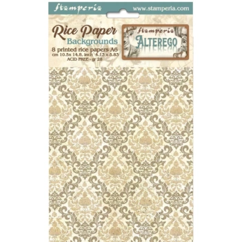 Set 6 papeles de arroz Alterego Stamperia 21x30cm