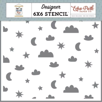 Sjabloon To The Moon & Back Dream Big Little Boy Echo Park 15x15cm