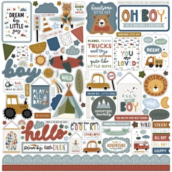Cardstock Stickers Elements Dream Big Little Boy Echo Park 30x30cm