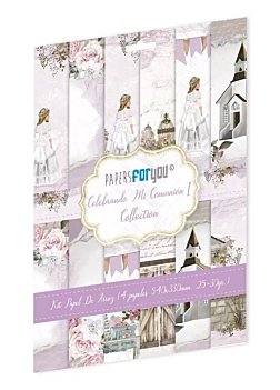 Kit 4 Rice Papers Blonde Girl Celebrating my Communion PapersForYou 54x33cm