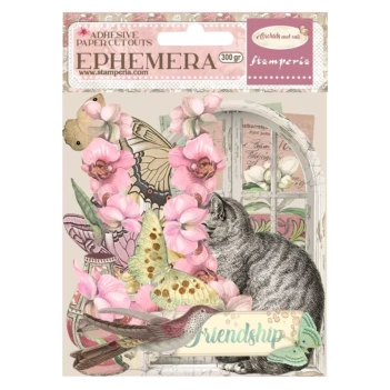 Die-cuts ephemera Orchids and Cats Stamperia