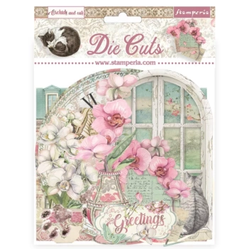 Die-cuts Orchirds and Cats Stamperia