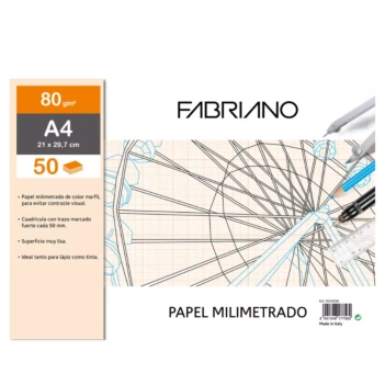 Carpeta papel milimetrado Fabriano Accademia A4 80g/m²