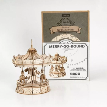 Klassisches 3D-Karussellmodell aus Holz von Madness Toys