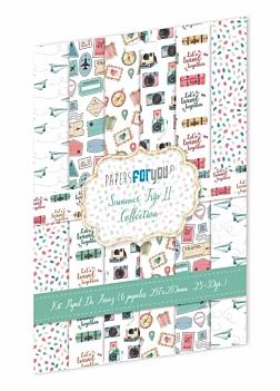 Kit 6 Rice papers II Summer Trip PapersForYou 30x21cm