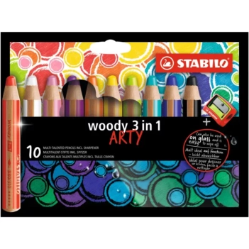 Set 10 lápices de colores multiusos Woody Arty Stabilo