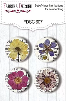 Set mit 4 Summer Botanical Story Badges #2 Fabrika Decoru