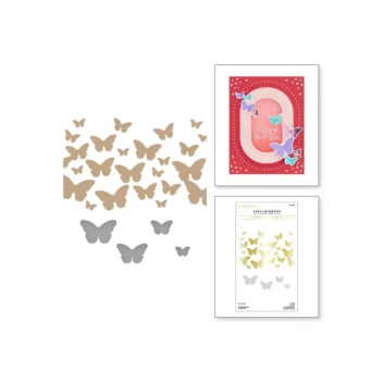 Spellbinders Heißfolienplatten + Stanzschablonen Fluttering Stylish Ovals 