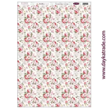 Tela DTXM-2118 Fondo Victoriano Rosa Adorada Navidad Dayka 32x70cm