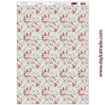 Tela DTXM-2119 Fondo Flores Adorada Navidad Dayka 32x70cm