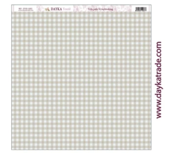 Tela DTXS-1003 Vichy Marrón y Azul Hoy Es Mi Día Niño Dayka 30x30cm