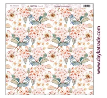 Stof DTXS-1016 Roze en Beige Bloemenachtergrond Dayka 30x30cm