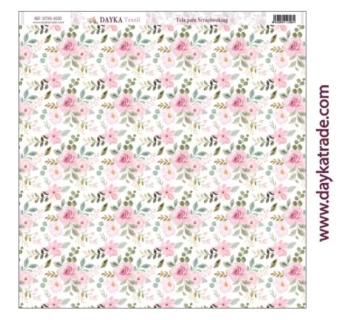 Stof DTXS-1020 Roze Bloemen Achtergrond 30x30cm