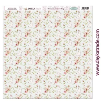 Tela DTXS-1082 Conejos En Comunión con la Naturaleza 30x30cm