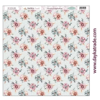 Stoff DTXS-1084 Blumen in Gemeinschaft mit der Natur 30x30cm