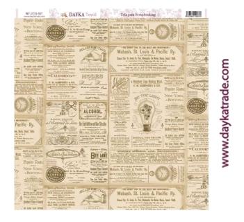 Tela para Decoración Anuncios Vintage Dayka 30X30cm

