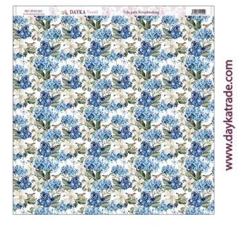 Tela para Decoración Flores azules Dayka 30X30cm