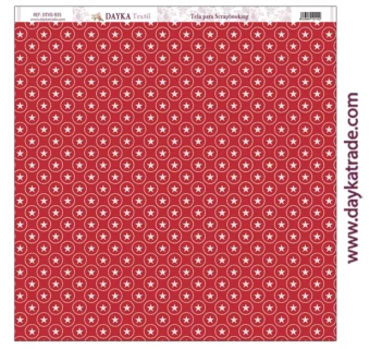 Tela para Decoración Estrellas fondo rojo Dayka 30x30cm