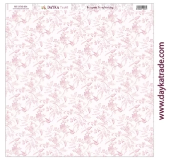 Tela DTXS-954 Aves y Ramas Rosa Dayka 30x30cm