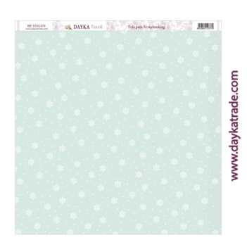 Tela DTXS-979 Copos de Nieve Fondo Azul Una Navidad de Cuento Dayka 30x30cm