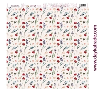 Tela DTXS-984 Flores y Ramas Dayka 30x30cm