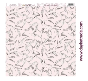 Tela DTXS-987 Hojas Rosa Empolvado Dayka 30x30cm
