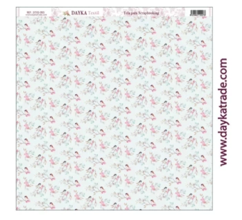 Dayka Hoy Es Mi Día Niña Stof DTXS-993 Vogels 30x30cm