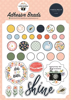 Brads Adhesives Hier, daar en overal Carta Bella