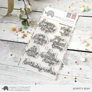 Set de sellos transparentes Scripty Notes Mama Elephant