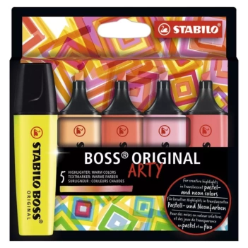 Stabilo Boss Original Arty Set van 5 Markers Warme Kleuren