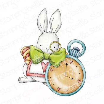 Sello de Caucho Tiny Townie Wonderland White Rabbit Stamping Bella