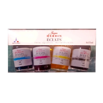 Set 4 watercolour inks Primarios Eclats J.Herbin 15ml