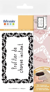 Artemio On My Way Acrylstempel Blumenrahmen