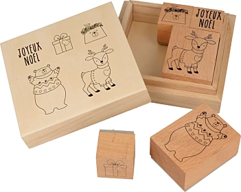 Set de Sellos de Madera Reno y Oso Beary Christmas Artemio