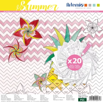 Artemio Scrapbooking Paper Pad - Color Therapy Summer - 12 x 12