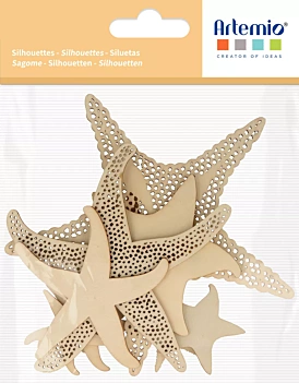 Die-cuts de madera estrellas de mar Corail Artemio