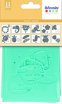 Set mit 12 Schablonen-Safari-Artemio-Vorlagen