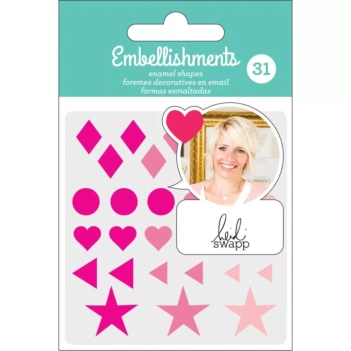 Emaille Formen Negro, Plata y Blanco Glitter Heidi Swapp