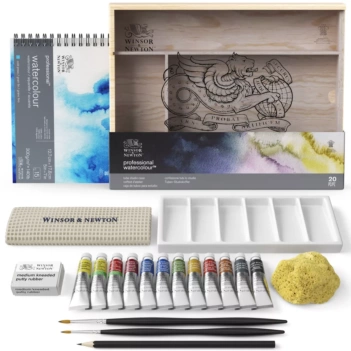 Set 20 pezzi Valigetta da studio Acquerello professionale Winsor&Newton