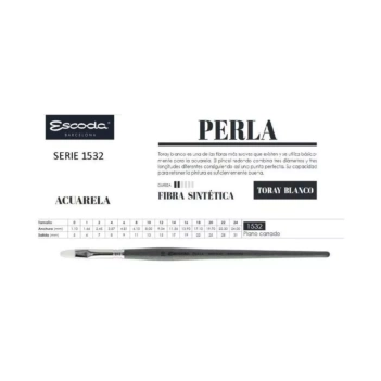 Pennello Sintetico Piatto Carrado Perla 1532 Escoda