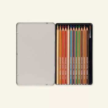 Metallic Box 12 Watercolor Pencils + Graduate Aquarell Lyra brush