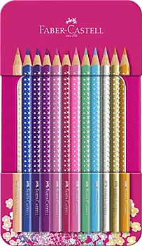Estojo metálico 12 lápis Sparkle Faber Castell