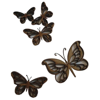 Set 5 Siluetas DM Mariposas Artis Decor