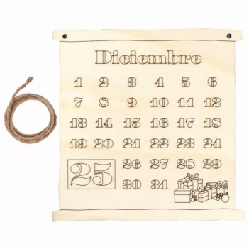 Calendario Diciembre de Madera Artis Decor 