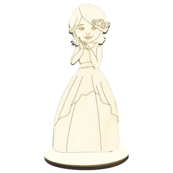 Wooden Silhouette Girl Communion Decoman
