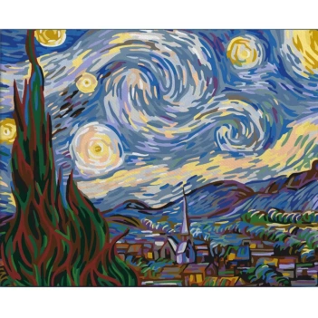 Paint By Numbers Kit La Nuit Etoilée Alex Bog 40x50cm