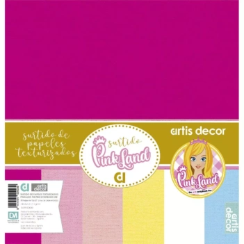 Kit cartulinas texturizadas Pink Land Artis Decor 30x30cm