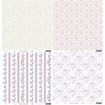 Kit 4 papeles vellum Shabby Cool Line Artis Decor 30x30cm