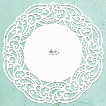 Die-Cuts Chipboard Decor Lacey Wreath Mintay