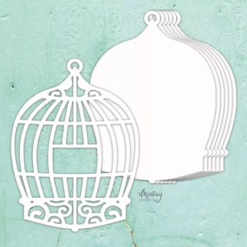 Elementy Elementy Die-Cuts Chipboard Baza do Albumu Birdcage Mintay